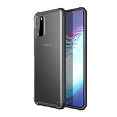 Custodia Silicone Trasparente Specchio Laterale Cover H02 per Samsung Galaxy S20 5G Nero