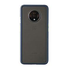 Custodia Silicone Trasparente Specchio Laterale Cover H03 per OnePlus 7T Blu