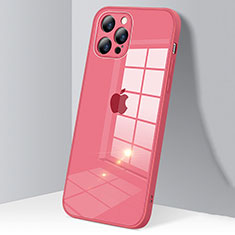 Custodia Silicone Trasparente Specchio Laterale Cover H06 per Apple iPhone 12 Pro Rosso