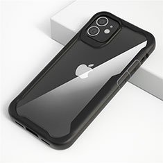Custodia Silicone Trasparente Specchio Laterale Cover M01 per Apple iPhone 12 Max Nero
