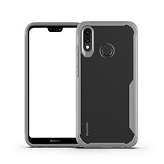 Custodia Silicone Trasparente Specchio Laterale Cover M01 per Huawei Nova 3e Grigio