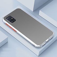 Custodia Silicone Trasparente Specchio Laterale Cover M01 per Samsung Galaxy A71 5G Bianco
