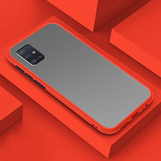 Custodia Silicone Trasparente Specchio Laterale Cover M01 per Samsung Galaxy A71 5G Rosso