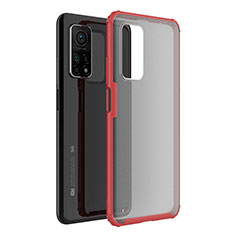 Custodia Silicone Trasparente Specchio Laterale Cover M01 per Xiaomi Redmi K30S 5G Rosso