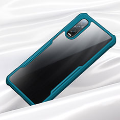 Custodia Silicone Trasparente Specchio Laterale Cover M02 per Oppo Find X2 Pro Verde