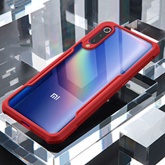 Custodia Silicone Trasparente Specchio Laterale Cover M02 per Xiaomi Mi A3 Lite Rosso