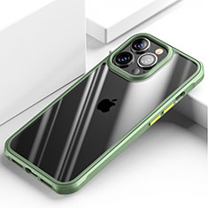 Custodia Silicone Trasparente Specchio Laterale Cover M03 per Apple iPhone 15 Pro Verde