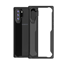 Custodia Silicone Trasparente Specchio Laterale Cover M03 per Samsung Galaxy Note 10 Plus 5G Nero