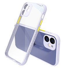 Custodia Silicone Trasparente Specchio Laterale Cover M05 per Apple iPhone 12 Bianco