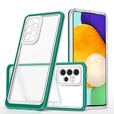 Custodia Silicone Trasparente Specchio Laterale Cover MQ1 per Samsung Galaxy A52 4G Verde