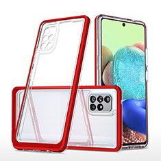 Custodia Silicone Trasparente Specchio Laterale Cover MQ1 per Samsung Galaxy A71 4G A715 Rosso