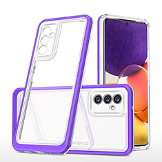 Custodia Silicone Trasparente Specchio Laterale Cover MQ1 per Samsung Galaxy A82 5G Viola