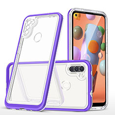 Custodia Silicone Trasparente Specchio Laterale Cover MQ1 per Samsung Galaxy M11 Viola