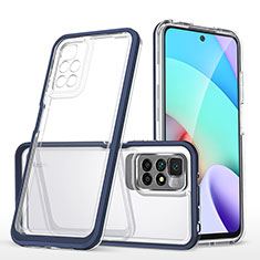 Custodia Silicone Trasparente Specchio Laterale Cover MQ1 per Xiaomi Redmi 10 (2022) Blu