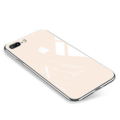 Custodia Silicone Trasparente Specchio Laterale Cover per Apple iPhone 7 Plus Oro