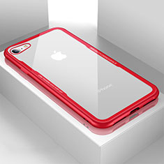 Custodia Silicone Trasparente Specchio Laterale Cover per Apple iPhone SE (2020) Rosso