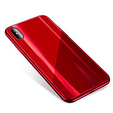 Custodia Silicone Trasparente Specchio Laterale Cover per Apple iPhone Xs Max Rosso