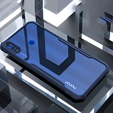 Custodia Silicone Trasparente Specchio Laterale Cover per Huawei Honor 8X Blu