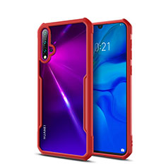 Custodia Silicone Trasparente Specchio Laterale Cover per Huawei Nova 5 Pro Rosso