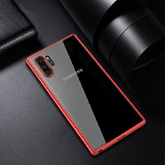 Custodia Silicone Trasparente Specchio Laterale Cover per Samsung Galaxy Note 10 Plus 5G Rosso