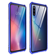 Custodia Silicone Trasparente Specchio Laterale Cover per Xiaomi Mi 9 Pro Blu