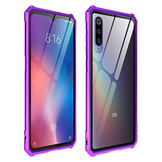 Custodia Silicone Trasparente Specchio Laterale Cover per Xiaomi Mi 9 Viola