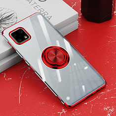 Custodia Silicone Trasparente Ultra Slim Cover Morbida con Magnetico Anello Supporto AN1 per Sharp Aquos Sense6 Rosso