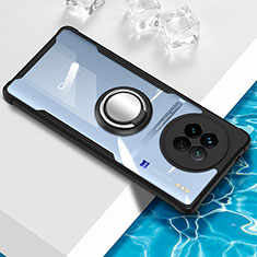Custodia Silicone Trasparente Ultra Slim Cover Morbida con Magnetico Anello Supporto BH1 per Vivo X90 5G Nero