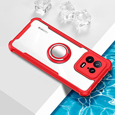 Custodia Silicone Trasparente Ultra Slim Cover Morbida con Magnetico Anello Supporto BH1 per Xiaomi Mi 13 Pro 5G Rosso