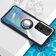 Custodia Silicone Trasparente Ultra Slim Cover Morbida con Magnetico Anello Supporto BH1 per Xiaomi Redmi 10 (2022) Nero