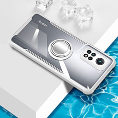 Custodia Silicone Trasparente Ultra Slim Cover Morbida con Magnetico Anello Supporto BH1 per Xiaomi Redmi K30S 5G Bianco