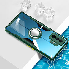 Custodia Silicone Trasparente Ultra Slim Cover Morbida con Magnetico Anello Supporto BH1 per Xiaomi Redmi K50 Gaming AMG F1 5G Verde