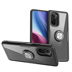 Custodia Silicone Trasparente Ultra Slim Cover Morbida con Magnetico Anello Supporto ZL1 per Xiaomi Mi 11X Pro 5G Argento e Nero