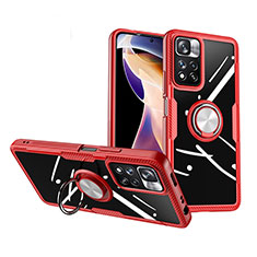 Custodia Silicone Trasparente Ultra Slim Cover Morbida con Magnetico Anello Supporto ZL1 per Xiaomi Poco X4 NFC Rosso