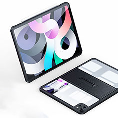Custodia Silicone Trasparente Ultra Slim Cover Morbida con Supporto S03 per Apple iPad Pro 12.9 (2022) Nero