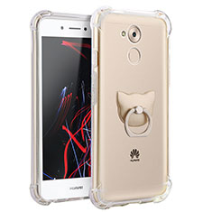 Custodia Silicone Trasparente Ultra Slim Morbida con Anello Supporto per Huawei Enjoy 6S Chiaro