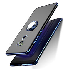 Custodia Silicone Trasparente Ultra Slim Morbida con Anello Supporto per Xiaomi Mi Mix 2 Blu