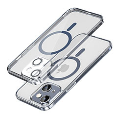 Custodia Silicone Trasparente Ultra Slim Morbida con Mag-Safe Magnetic LD1 per Apple iPhone 14 Blu