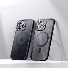 Custodia Silicone Trasparente Ultra Slim Morbida con Mag-Safe Magnetic LD4 per Apple iPhone 14 Pro Max Nero