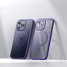 Custodia Silicone Trasparente Ultra Slim Morbida con Mag-Safe Magnetic LD4 per Apple iPhone 16 Pro Max Viola