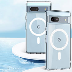 Custodia Silicone Trasparente Ultra Slim Morbida con Mag-Safe Magnetic P01 per Google Pixel 7a 5G Chiaro