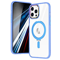 Custodia Silicone Trasparente Ultra Slim Morbida con Mag-Safe Magnetic SD1 per Apple iPhone 12 Pro Cielo Blu