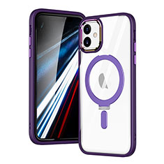 Custodia Silicone Trasparente Ultra Slim Morbida con Mag-Safe Magnetic SD1 per Apple iPhone 12 Viola