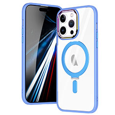 Custodia Silicone Trasparente Ultra Slim Morbida con Mag-Safe Magnetic SD1 per Apple iPhone 14 Pro Max Cielo Blu