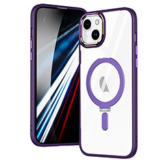 Custodia Silicone Trasparente Ultra Slim Morbida con Mag-Safe Magnetic SD1 per Apple iPhone 14 Viola