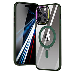 Custodia Silicone Trasparente Ultra Slim Morbida con Mag-Safe Magnetic SD1 per Apple iPhone 16 Pro Verde