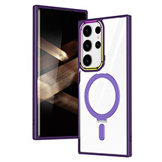 Custodia Silicone Trasparente Ultra Slim Morbida con Mag-Safe Magnetic SD1 per Samsung Galaxy S25 Ultra 5G Viola