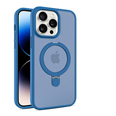 Custodia Silicone Trasparente Ultra Slim Morbida con Mag-Safe Magnetic T02 per Apple iPhone 16 Pro Blu