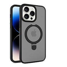 Custodia Silicone Trasparente Ultra Slim Morbida con Mag-Safe Magnetic T02 per Apple iPhone 16 Pro Max Nero