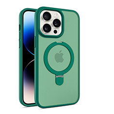 Custodia Silicone Trasparente Ultra Slim Morbida con Mag-Safe Magnetic T02 per Apple iPhone 16 Pro Max Verde